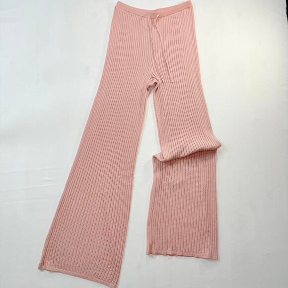 NWT Target Pink ribbed flare pants Sz S - Picture 1 of 4
